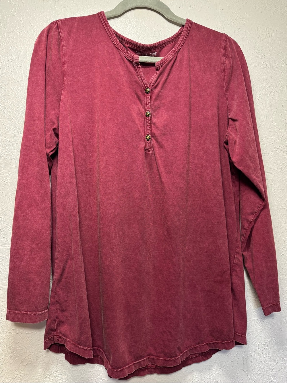 Coldwater Creek Maroon Henley Long Sleeve Top